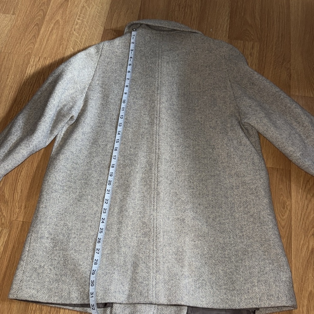 1960’s ILGWU Wool Italian Car Coat by Arlette Double Breasted Herringbone tweed - Picture 7 of 16
